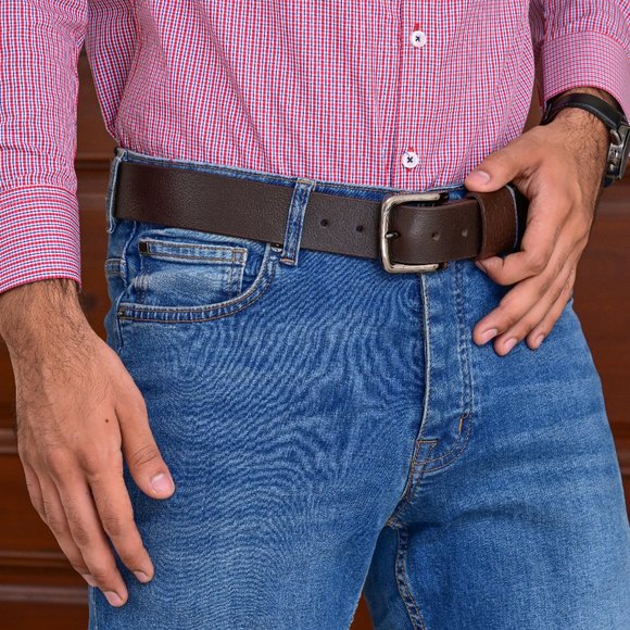 Tough and Timeless Natural Milled Thick Brown Leather Belt - Free Personalized - Picture 12 of 15